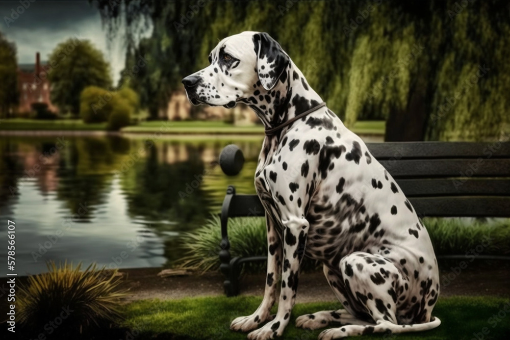 dalmatian dog in the park made by generative ai dalmatian dog in the park made by generative ai
