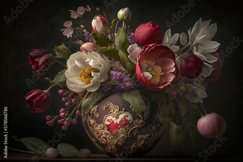 valentines day flowers made by generative ai © The Art Wave