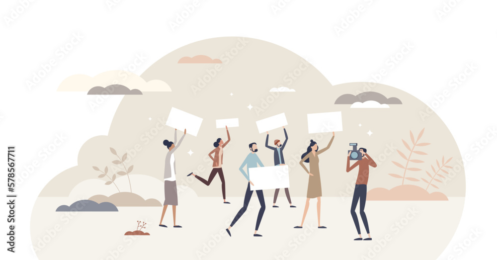 Democracy movement and protest event with citizen opinion tiny person concept, transparent background. Society riot about ideology, government referendum or country decision illustration. Democracy movement and protest event with citizen opinion tiny person concept, transparent background. Society riot about ideology, government referendum or country decision illustration.