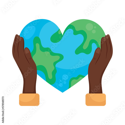 afro hands lifting heartly earth