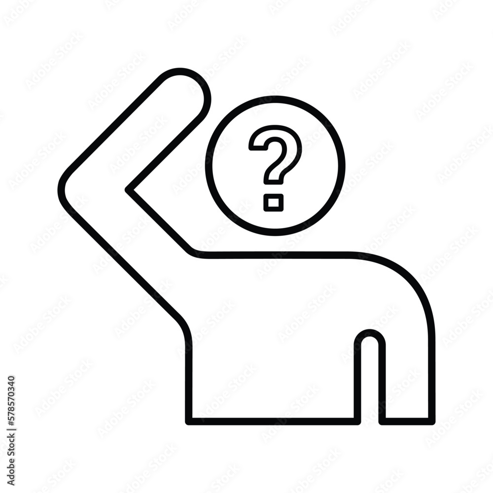Doubt icon. Line icon, outline symbol. Doubt icon. Line icon, outline symbol.