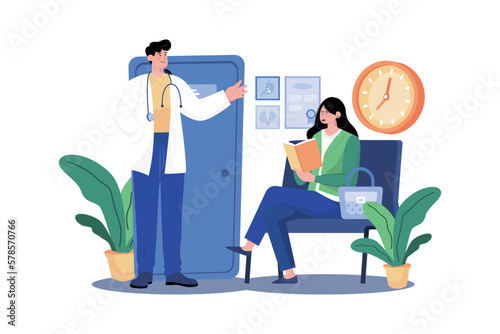 Female patient waiting for a doctor's appointment