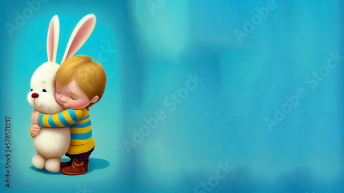 Easter bunny background banner  eastern bunnies backgrounds  illustration graphic  by generative AI