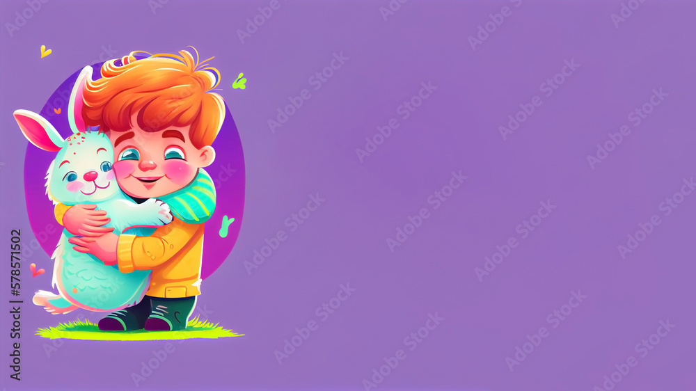 Easter bunny background banner, eastern bunnies backgrounds, illustration graphic, by generative AI Easter bunny background banner, eastern bunnies backgrounds, illustration graphic, by generative AI