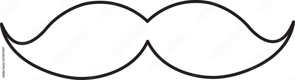 vector illustration of funny  mustache, party template, clown mustache, doodle and sketch