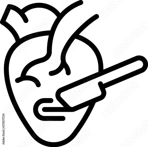 Heart cut icon outline vector. Clinic patient. Cardiac surgery