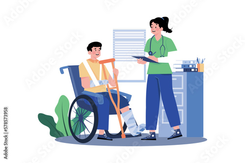 Nurse Standing With Patient
