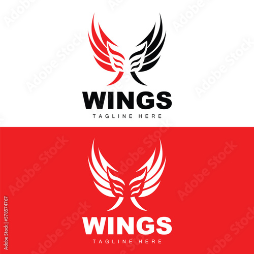 Wings Logo, Phoenix Logo, Bird Wing Vector, Template Illustration, Wing Brand Design