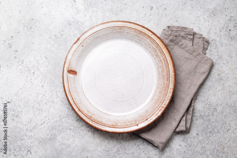 Empty plate and towel Empty plate and towel