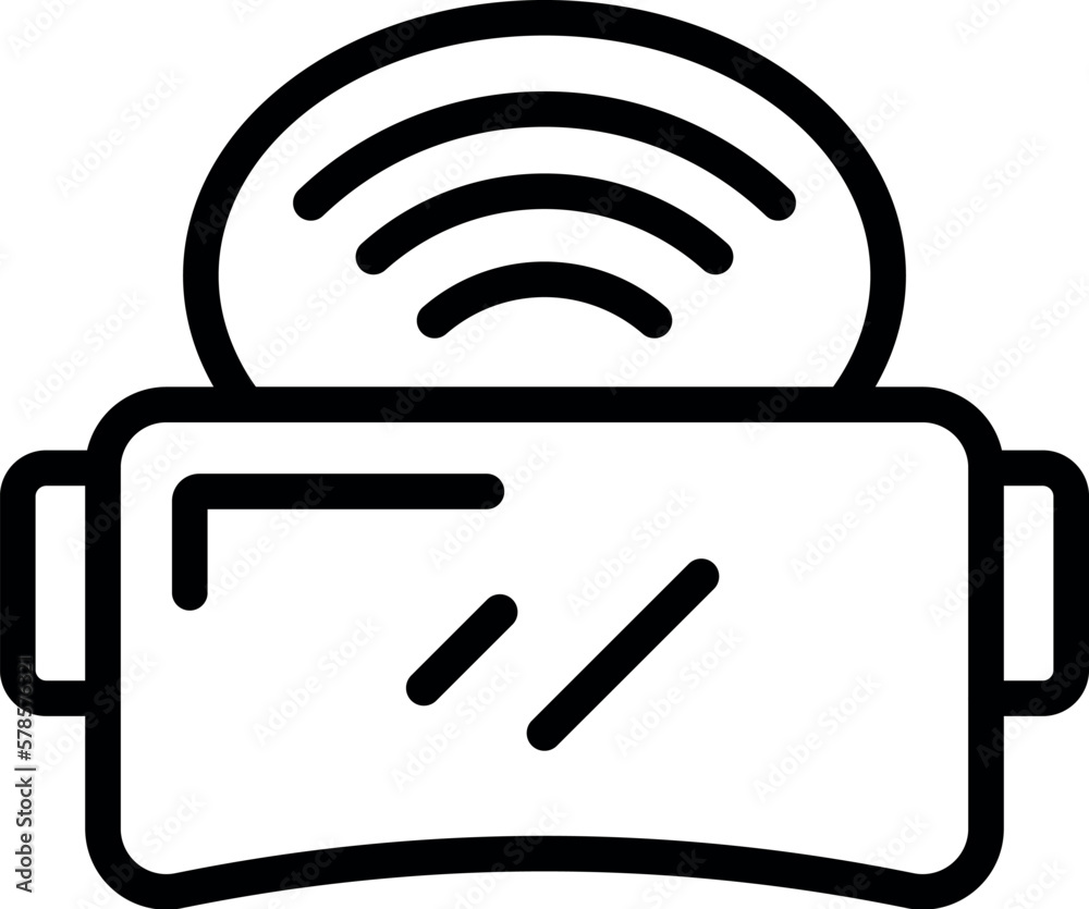 Wifi vr headset icon outline vector. 3D reality. Travel virtual Wifi vr headset icon outline vector. 3D reality. Travel virtual