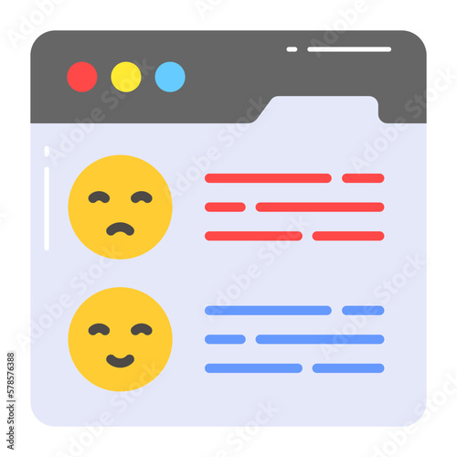 Website feedback vector design in trendy style, premium icon