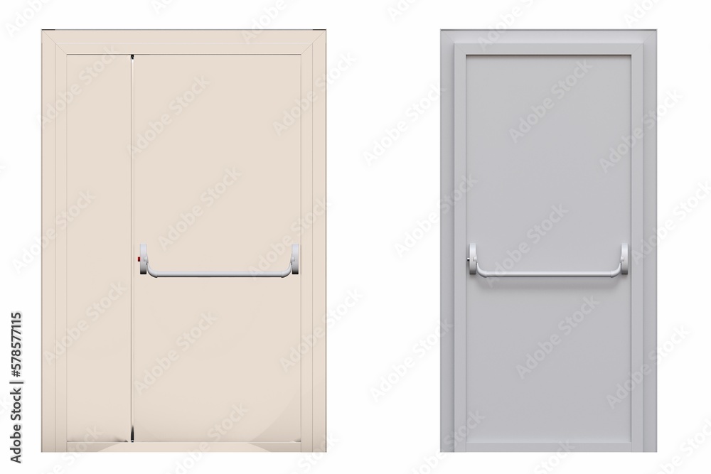 Naklejka premium interior doors isolated on white background, interior furniture, 3D illustration, cg render