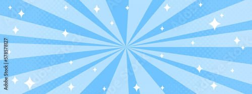 集中線　シンプル　使いやすい　横　横長 青　水色 キラキラ