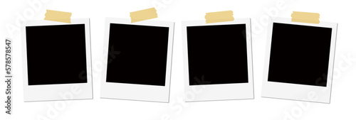 Isolated White Polaroid Frames with Tape photo
