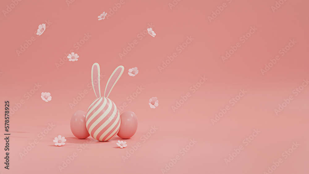 Happy Easter Background 3D Illustration. Easter Eggs for product showcase or Social Media Banner Promotion. Happy Easter Background 3D Illustration. Easter Eggs for product showcase or Social Media Banner Promotion.
