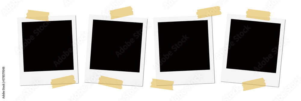 Isolated White Polaroid Frames with Tape Isolated White Polaroid Frames with Tape
