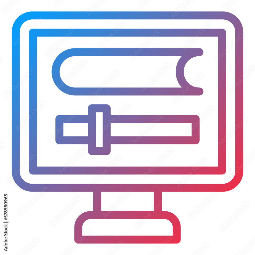 Vector Design Online Lecture Icon Style