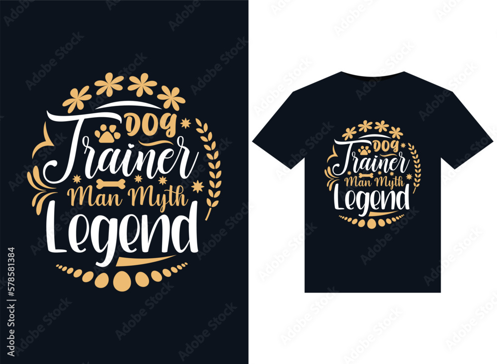 Dog Trainer Man Myth Legend illustrations for print-ready T-Shirts design