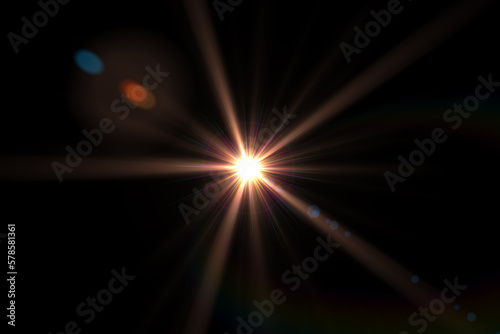 Natural, Sun flare on the black background