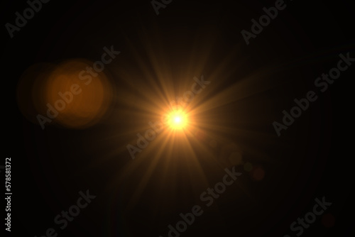 Natural, Sun flare on the black background