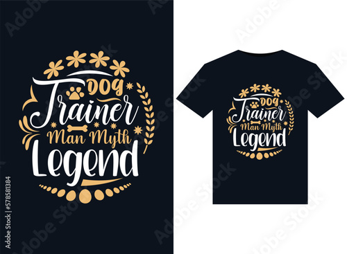 Dog Trainer Man Myth Legend illustrations for print-ready T-Shirts design