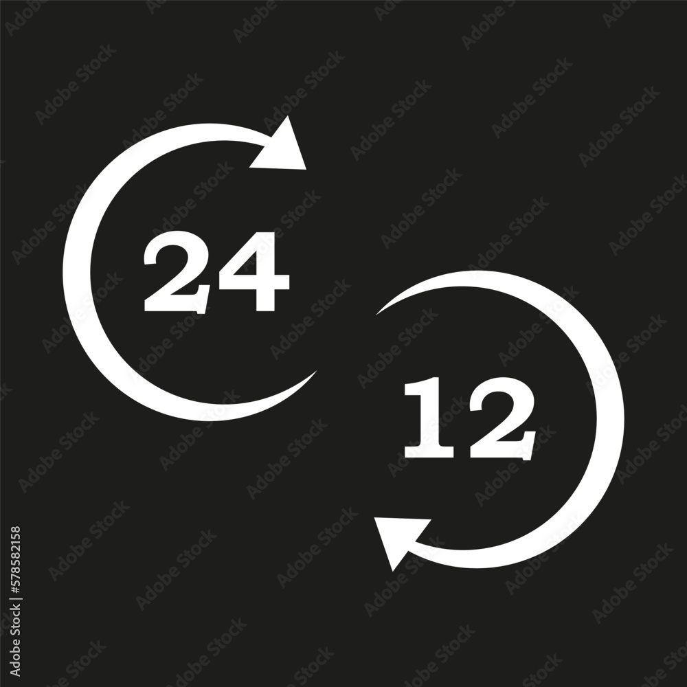 24,12 circular arrows. Business, icon set. Reload symbol. Vector illustration. 24,12 circular arrows. Business, icon set. Reload symbol. Vector illustration.