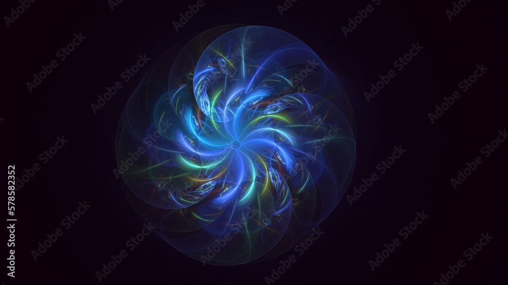 3D rendering abstract circle light background