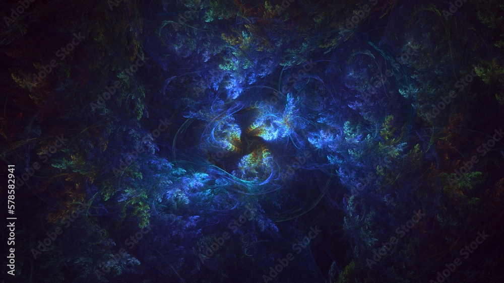 Obraz premium 3D rendering abstract multicolor fractal light background