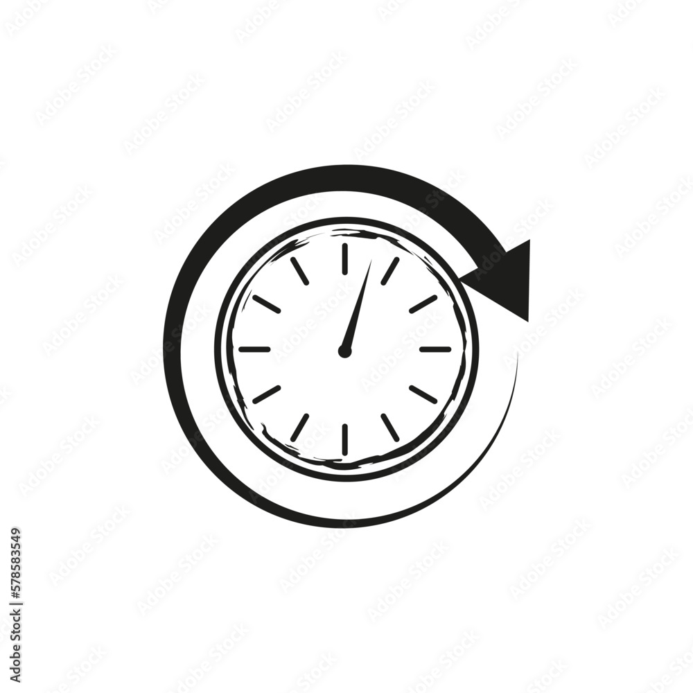 Modern clock arrow icon. Old watch. Time clock. Vector illustration. E Modern clock arrow icon. Old watch. Time clock. Vector illustration. E