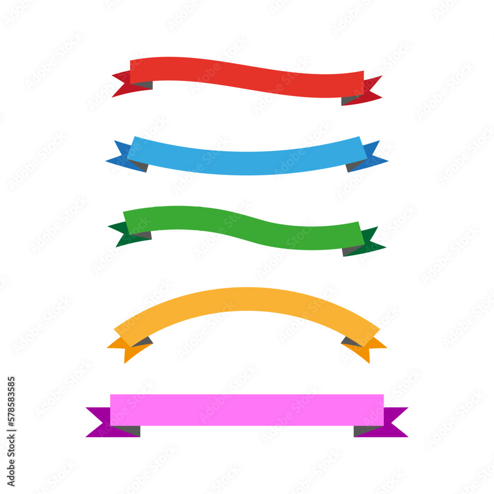 colored ribbons for promotion design. Design element. Vector illustration.
