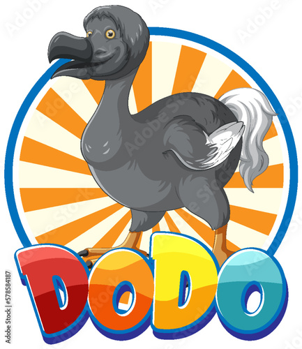 Dodo bird extinction animal cartoon logo