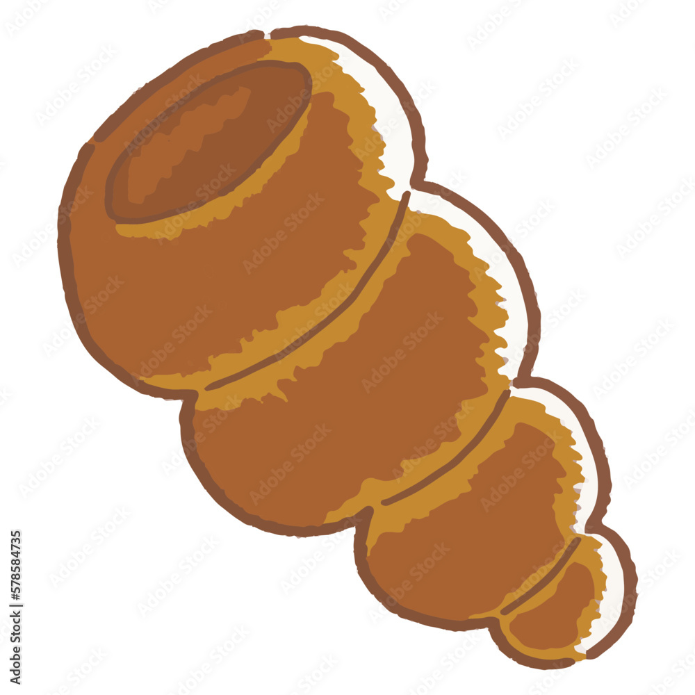 手描き風の美味しそうなチョココロネのベクターイラスト