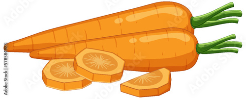 Carrot cartoon style isolated