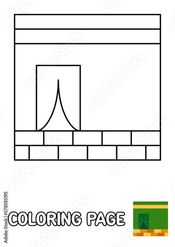 Coloring page with Kaaba for kids
