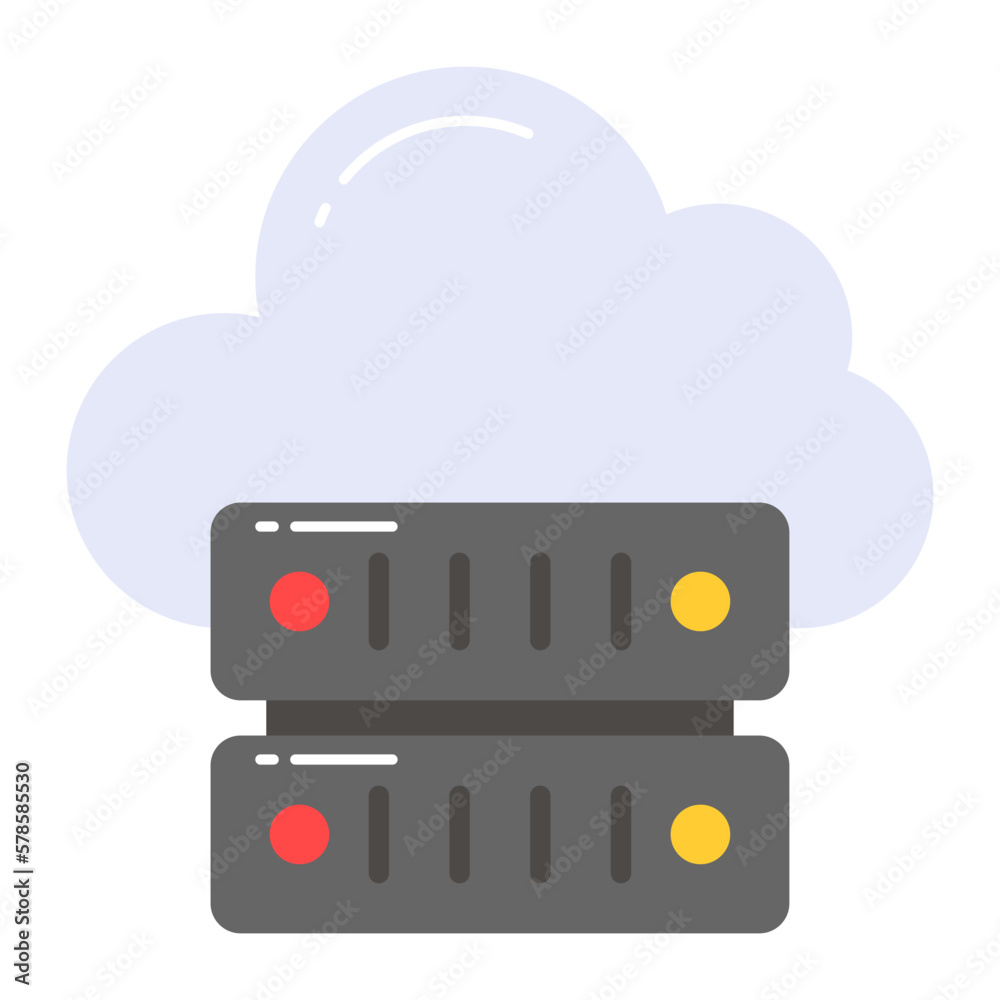 Cloud hosting server vector design, icon of data networking Cloud hosting server vector design, icon of data networking