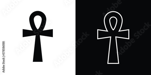 Coptic cross Ankh icon black color,  Ankh symbol design from Religion collection. photo