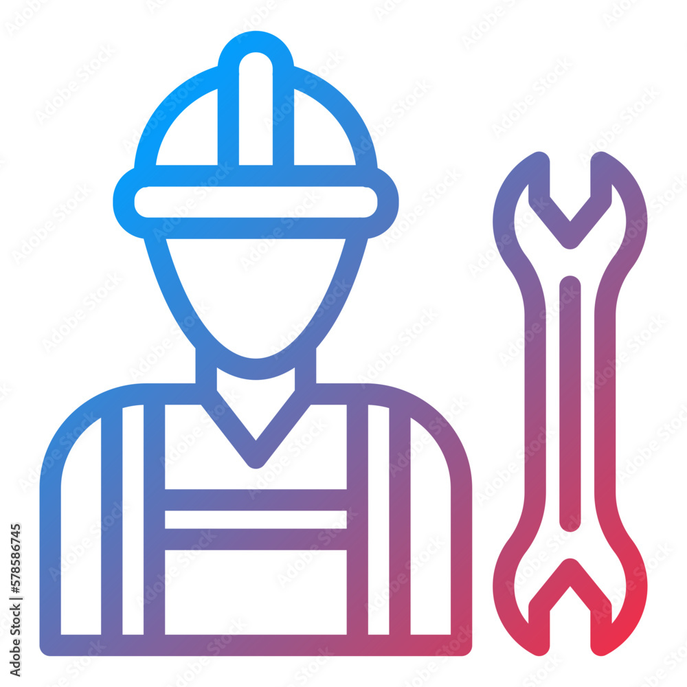 Vector Design Construction Worker Icon Style