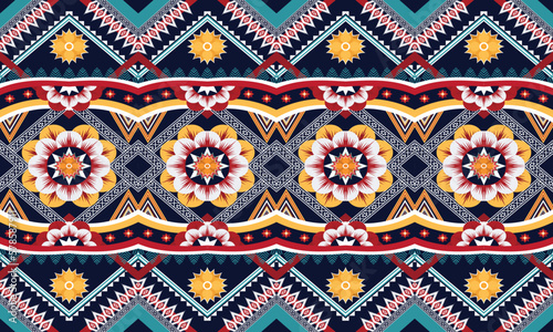 Wallpaper Mural Geometric ethnic  pattern for background,fabric,wrapping,clothing,wallpaper,Batik,carpet,embroidery style.	 Torontodigital.ca