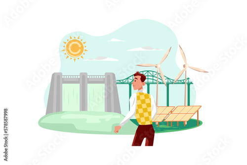 Sustainable Energy Illustration Concept