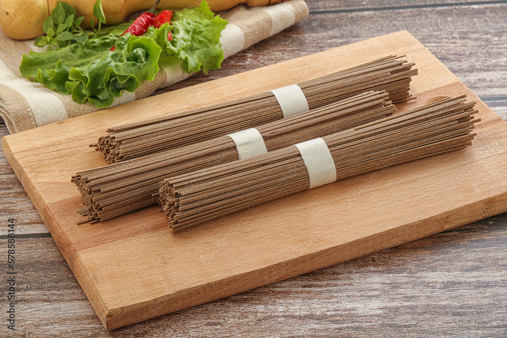 Raw soba noodles - Asian cuisine