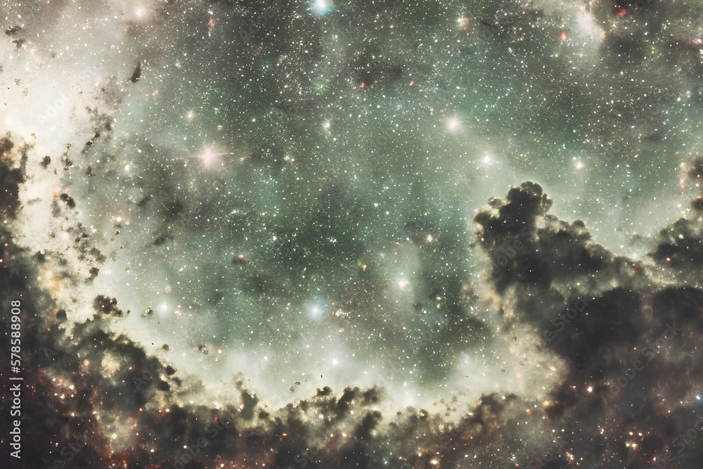 Naklejka premium Universe galaxy cosmic photography, space stars and planets wallpaper in violet colors, highly detailed 4k background, ray tracing, high quality