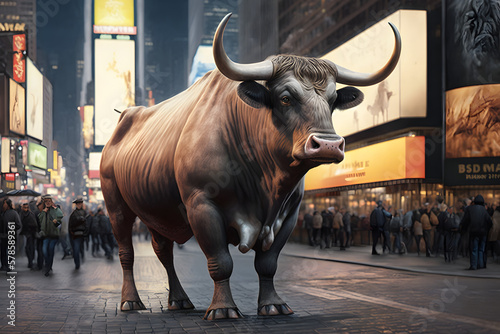 A huge big bull at Times Square, economy, wildlife, bull, bear, new york, NYC