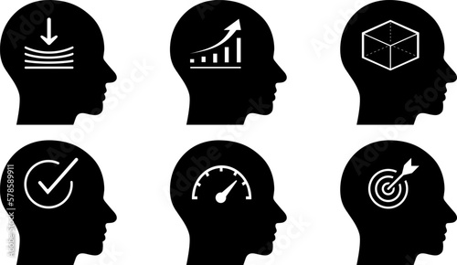 Soft power skills icons as a corporate business concept