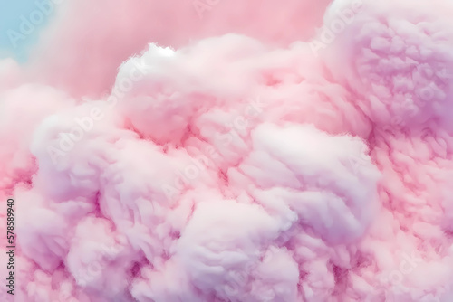 Fluffy cotton candy background. Generative ai design. photo