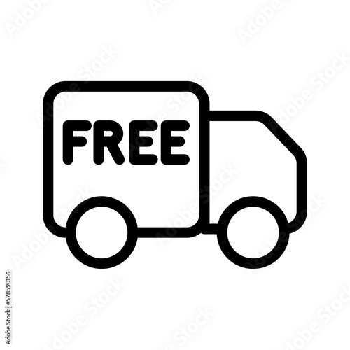 free shipping line icon. Simple outline style. delivery truck