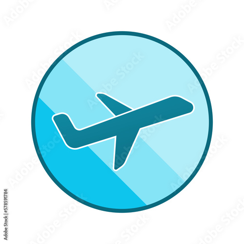 The logo is a journey by plane. Airliner or airplane flight jet tour concept logo design, tourist aircraft service symbol graphic circular silhouette in the shape of a circle in the sun, sky and mount