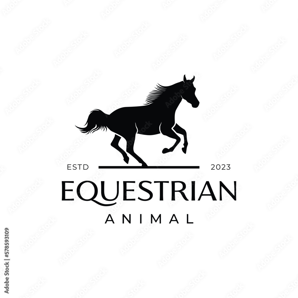 The Running Black Horse Logo Looks Luxurious and Impressive, Suitable For Clothing Business Identity, Livestock, Supplements etc The Running Black Horse Logo Looks Luxurious and Impressive, Suitable For Clothing Business Identity, Livestock, Supplements etc