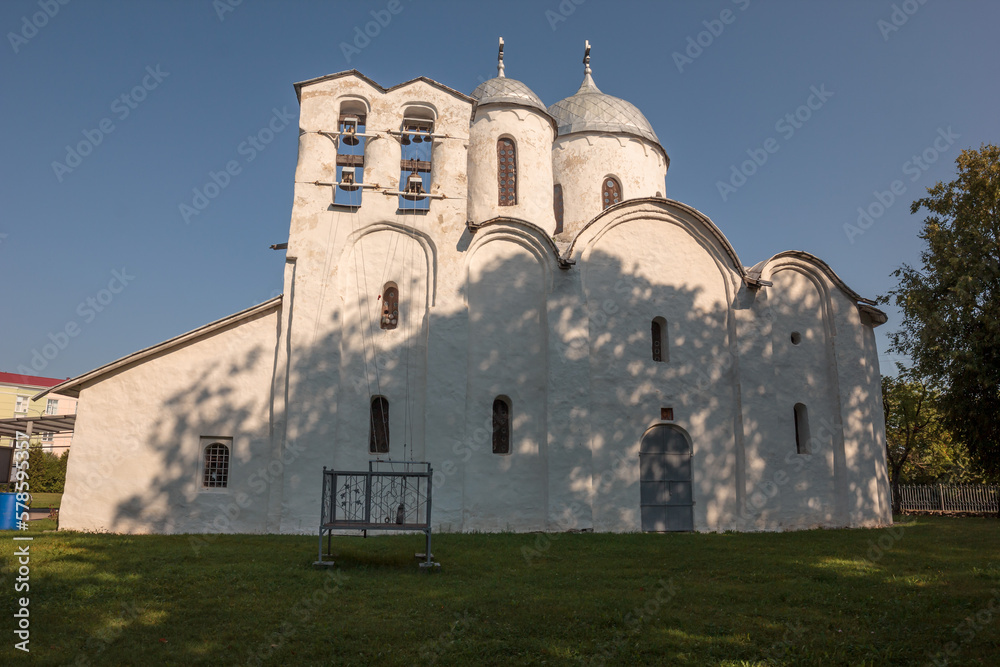 View of cathedral of the Nativity of John the Baptist in Pskov.