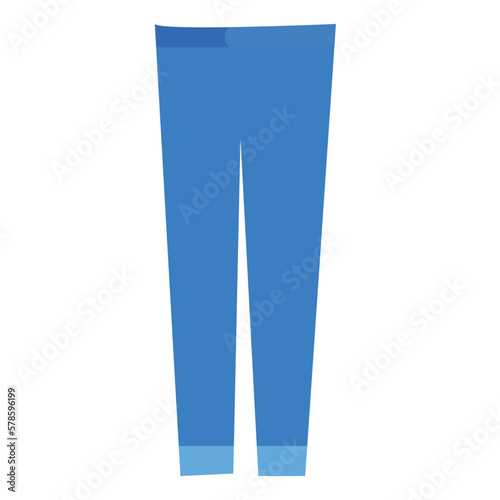 flat, trendy, low-cut, women's jeans, skinny, isolated object on a white background, vector illustration,
