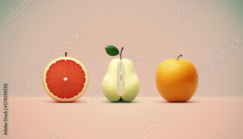 A colorful of minimal fruit